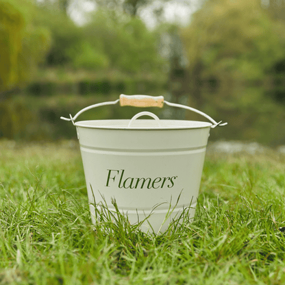 Natural firelighters storage buckets, enamel